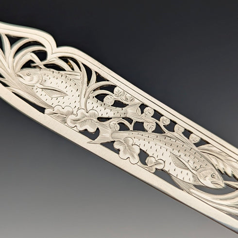 1840 年英國古董純銀手柄魚餐具 4 對 William Sansom